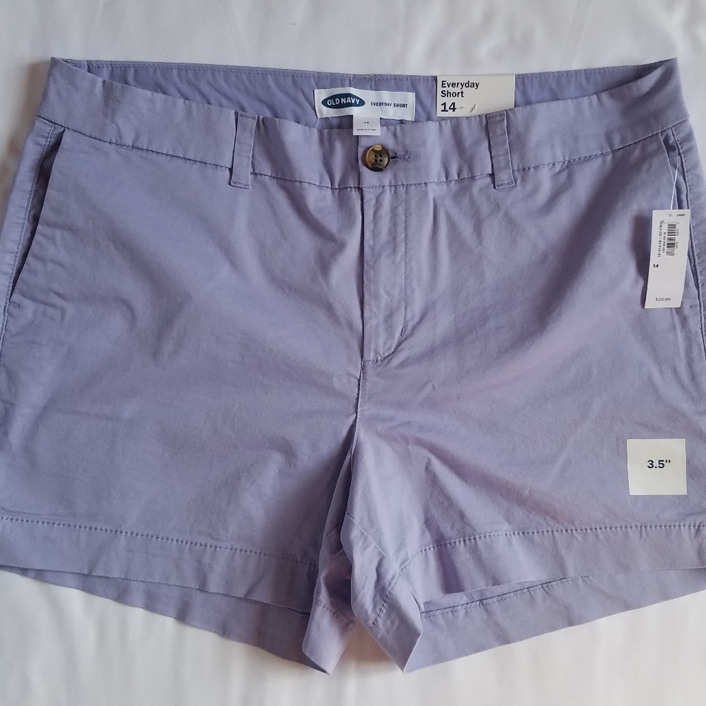 Old Navy NWT Mid-Rise Everyday Short Sz 14 Lt Blue
